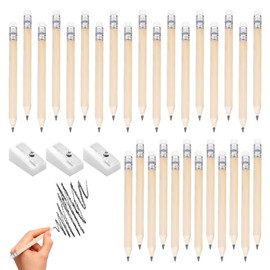 30PCS Mini Pencils with 3 Pencil Sharpeners,Small Pencils,Hb Golf Pencils with Rubbers,Pencils with Rubbers for Toddler,Half Pencils,for Kid School Office Classroom Bridal,Chunky Pencils for Children