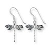Sterling Silver Oxidised Dragonfly Dangle Earrings - SIZE: 15mm x