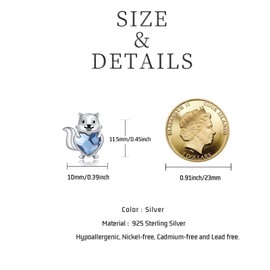 Animal Earrings 925 Sterling Silver Hypoallergenic Cute Earrings Animal Jewellery for Girls Women, Sterling Silver, Crystal