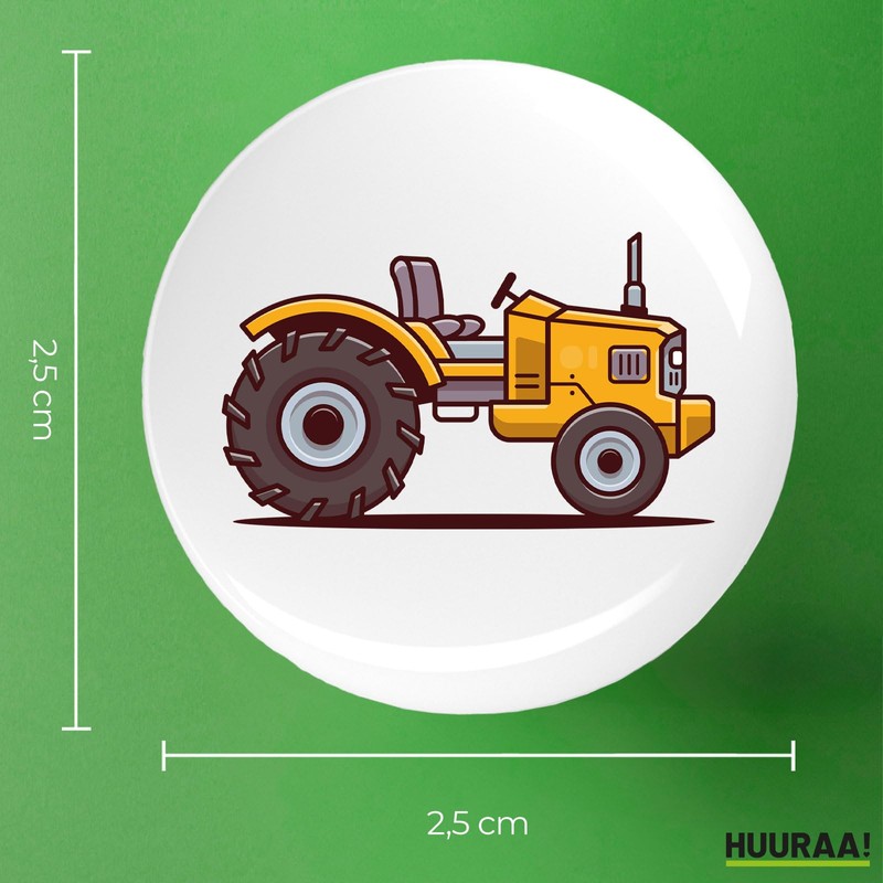 Huuraa Button Traktor Trecker Geschenk Größe 25mm Traktor Geschenkidee