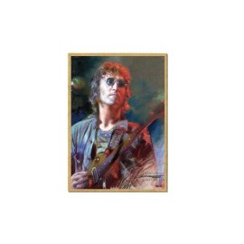 The Beatles John Lennon With Guitar Wood Kitchen Fridge Magnet 2.5 x 3.5 NEW B88