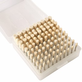 Ettonsun 100Pcs Polishing Buffing Wheels Wool Felt Mounted Mandrel Grinding Bits Grinder Head Polish Watch Jewelry Rotary Tool Accessories Drill Tools Attachment Fit Dremel-1/8 Inch Shank