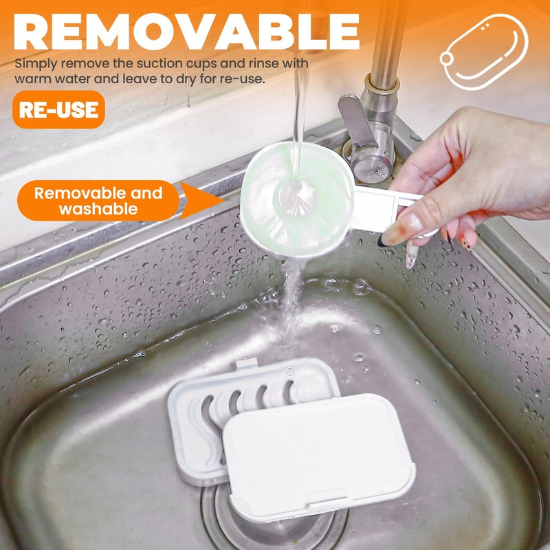 Modixun 2 Pack Suction Cup Soap Dish for Shower, Double