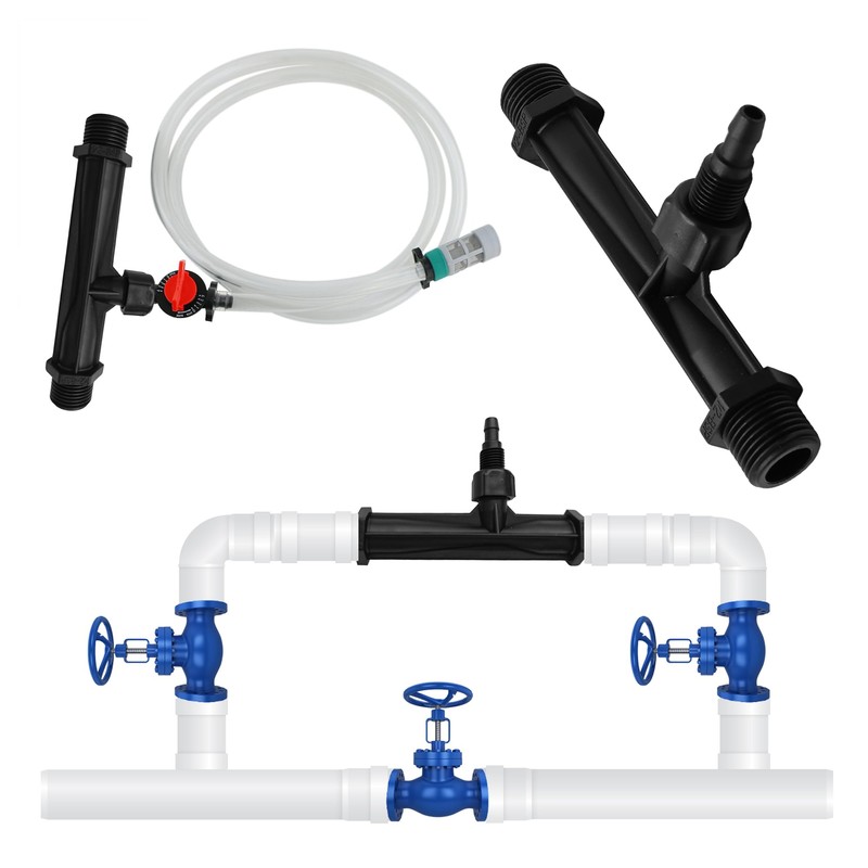 AUXBC 2Pcs 1/2 Inch Venturi Fertilizer Injector, Black Plastic Irrigation