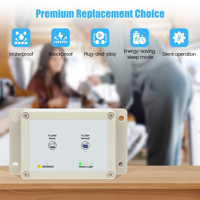 36387 RV Toilet Switch Panel, Wall Switch with Dual Flush