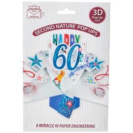 Happy 60th Birthday Pop-Up Greeting Card Original Second Nature 3D Pop Up Cards