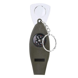 HERCHR Multifunctional Whistle, 4 in 1 Portable Camping Whistle with Compass Magnifier Thermometer for Outdoor Survival