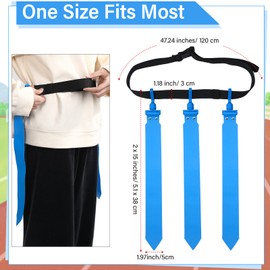 Junkin 6 Players Flag Football Belts and Flags Set Adjustable Football Belt for Youths Kids Teens Adults Training Equipment(Blue)