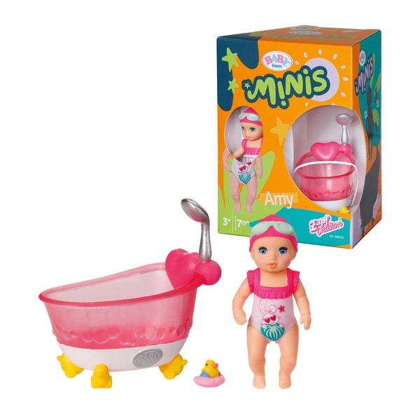 BABY born Minis 906101 Zapf Creation Bathtub Playset with Mini