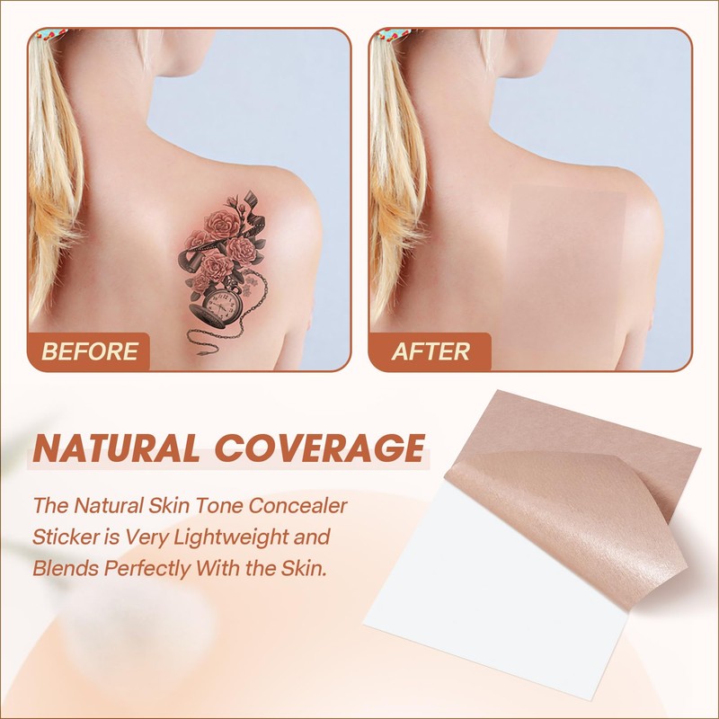 BUCICE 10Pcs Waterproof Tattoo Cover Patch - Ultra-Thin Second Skin