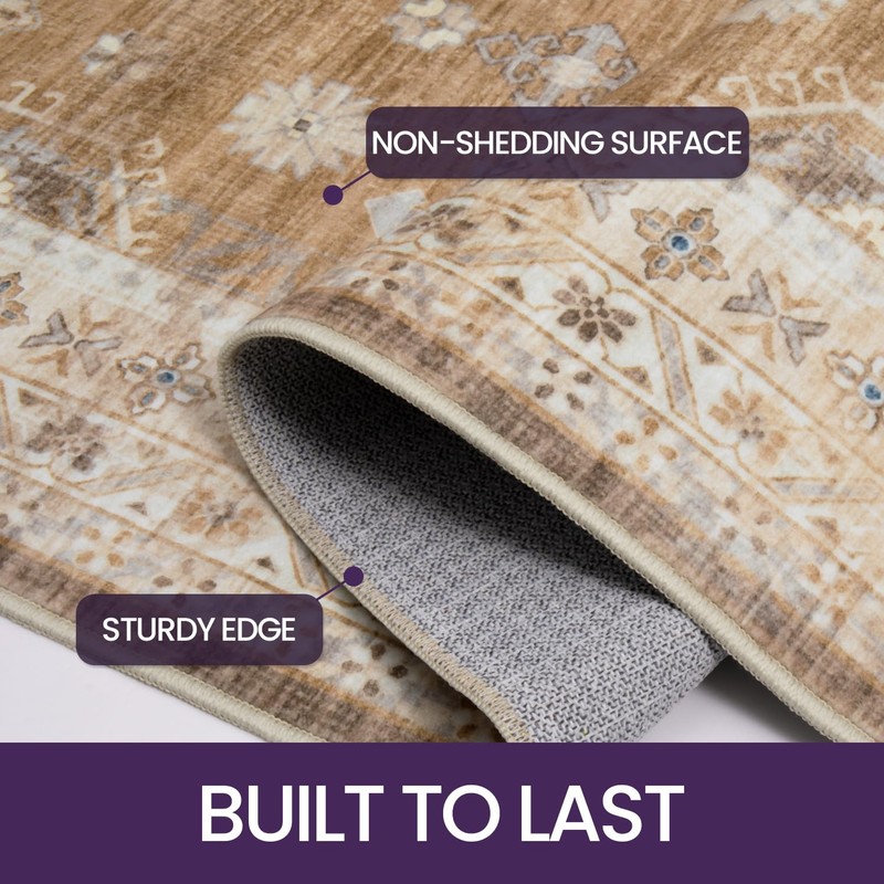 DEXI Area Rug 5x8, Washable Rugs Living Room Dining Bedroom