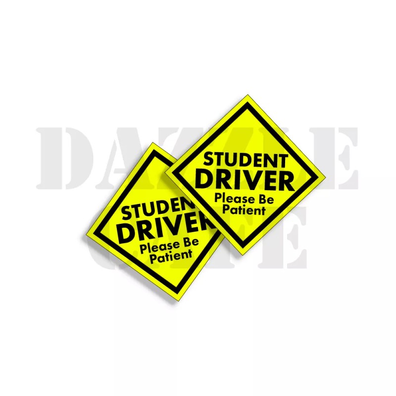 Student Driver Stickers Yellow Safety Decal School Teen Driver 5.5"