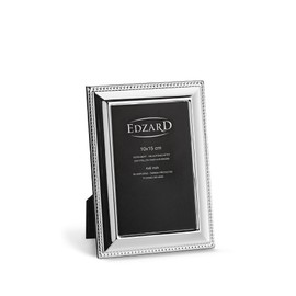 EDZARD Perla Picture Frame for Photo 10 x 15 cm Silver-Plated Tarnish-Resistant with Velvet Backing Includes 2 Hangers Photo Frame for Standing and Hanging