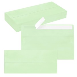 50 Pack #10 Business Envelopes, Self Seal Standard Light Green Envelopes for Secure Business & Legal Mailing, Office, Checks, Letter, Invoices, 4 1/8 x 9 1/2 Inches