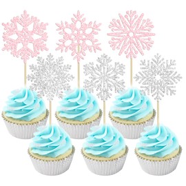 36 piezas de adornos de copos de nieve con purpurina para decoración de copos de nieve, diseño de copo de nieve, decoración para baby shower, niños, cumpleaños, Navidad, fiestas, suministros de decoración de color rosa claro plateado
