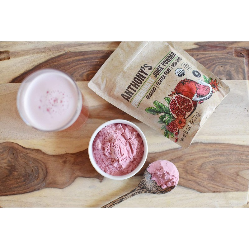 Anthony's Organic Pomegranate Juice Powder, 8 oz, Gluten Free, Non