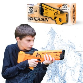 New-Bounce Electric Water Gun - Outdoor Water Blaster - Battery Operated Water Gun Pistol Shoots Up to 30ft (Orange)