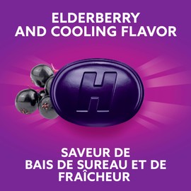 HALLS Vitamin D Elderberry Flavour Supplement Drop Lozenges, Throat Lozenges, Pack of 25 Lozenges