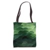 Dark Green Gradient Scales with Watercolor Effect Tote Bag