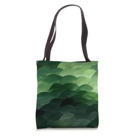 Dark Green Gradient Scales with Watercolor Effect Tote Bag