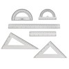 LGEGE Math Ruler Geometry Tool Set, 10/12cm Protractor, 15/23cm Triangle