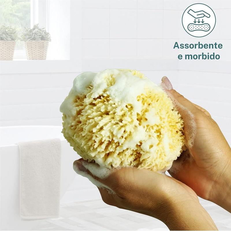 Natural Mediterranean Body Sponge Non Synthetic (11-12cm with Cord)