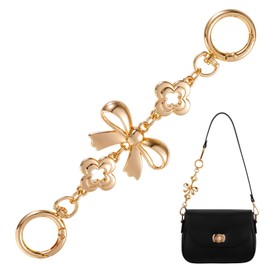 Bag Extender Chains, Bow Pattern Purse Strap Extenders, Gold Wallet Extender Chain, Purse Extender-Chain Replacement, 6.5Inch Metal Chain for Handbags and Wallets