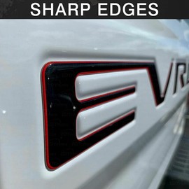 Tailgate Insert Letters -3D Raised Tailgate Letters Compatible with 2019-2022 Silverado Models (Gloss Black with Red Outline)