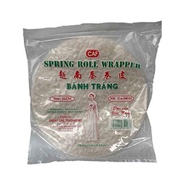 CAF Premium Spring Roll Wrapper 12 oz, Large Rice Paper, Big Rice Paper Wrapper (Round 31cm) Banh Trang