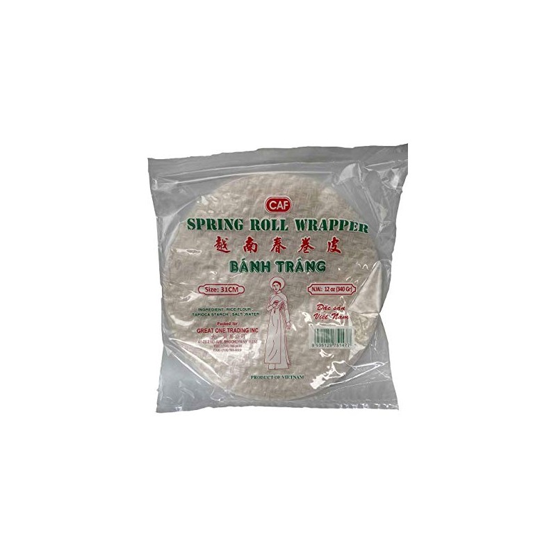 CAF Premium Spring Roll Wrapper 12 oz, Large Rice Paper,