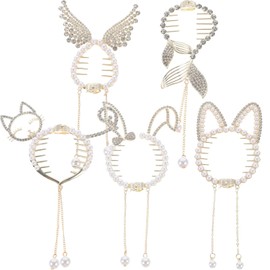 FOMIYES Set of 5 Women Hair Clips Claw Hairpin Ponytail Holders Tassels Fashionable Hair Accessories for Daily Use