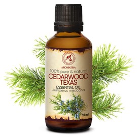 Ätherisches Zedernöl USA 50ml - Juniperus Mexicana - Zedernholzöl - Aromatherapie Öl für Diffusers und Duftlampe - Seifenherstellung - Haut & Haare - Reines Zedernöl - Duftöle