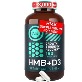 ALL-WOUNDS- WILD FUEL HMB Suplementos con Vitamina D31,000 MG Fitness Support 3 Meses 180 Cápsulas