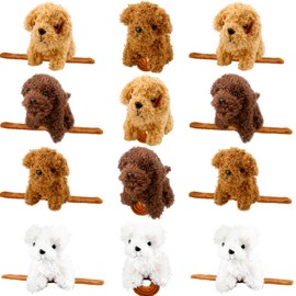 12 Pcs Stuffed Dog Animal Slap Bracelets Plush Puppy Slap Bracelets Teddy Dog Stuffed Slap Wrist Bracelets Bulk for Birthday Party Gifts Favors Goodie Bag Fillers