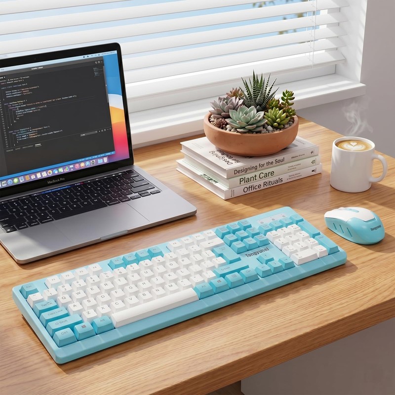 Tongyangat Wireless Keyboard and Mouse Combo, 2.4G Full-Size Keyboard Mouse