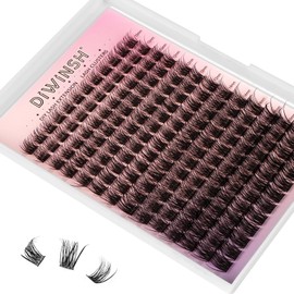 DIWINSH Eyelash Clusters, 168 Pieces, 10-16 mm, DIY Eyelashes, Individually D Curl, Individual Eyelash Extensions, Volume Eyelash Clusters at Home (MA -168 Pieces -10-16 mm Mix)