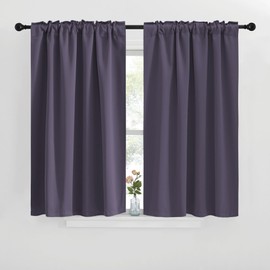 NICETOWN RV Curtains for Camper Windows - (Greyish Purple Color) 42x40 Inch, 2 Panels Set, Thermal Insulated Room Darkening Blackout Drapes/Draperies with Rod Pocket & Back Tab for Half Window
