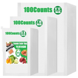 300 Pcs Vacuum Sealer Bags for Food 8"x12"+7"x10"+6"x8" Mixed Sizes - Commercial Grade, BPA Free, Heavy Duty for Sous Vide, Meal Prep & Food Storage