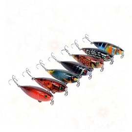 Sosoport 7pcs Colorful Pencil Artificial Baits Floating Hard Fishing Lures with Life-Like Design Strong Treble Hooks and Realistic for All Fishing Enthusiasts Colors