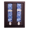 Cencibel Smart Casual Blue Skulls Patterned Clip Suspenders (One Size,