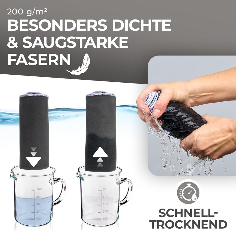 Wowtowelz Microfibre Towel (Dark Grey, 145 x 70 cm)