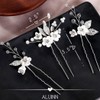 ALUINN Flower Bride Hair Pins Crystal Hair Piece Bridal Wedding