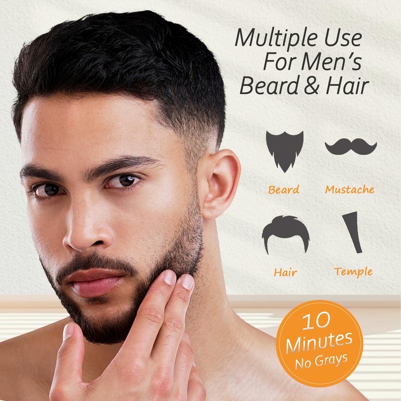 Men's Beard Dye 3 in 1, Brown Beard Hair Dye