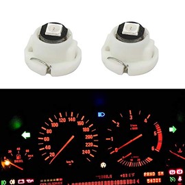 WLJH 10x Red T3 Neo Wedge 3030 SMD Chipest 8mm Base Led Car Instrument Cluster Led Bulb Dashboard Gauge Bulb HVAC AC Heater Climate Controls Lamps Switch Indication Interior Light Replacement