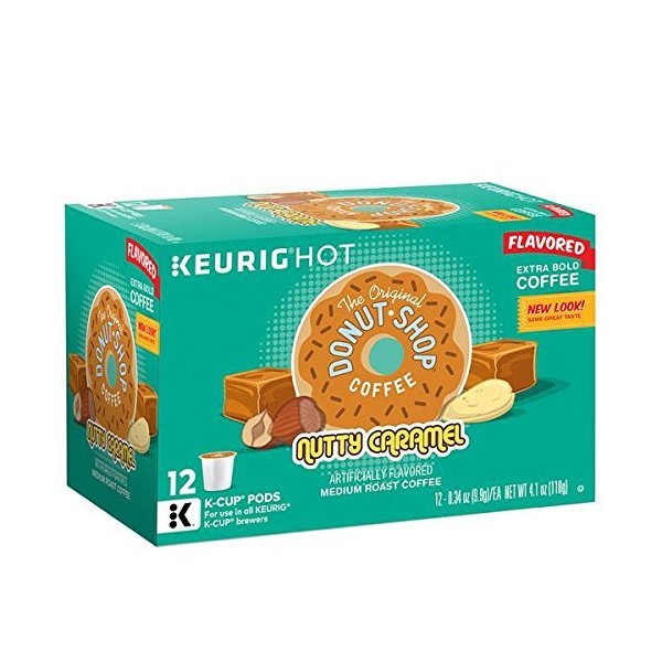 Donut Shop Nutty Caramel Coffee K-Cups, 12 Ct. Box (Retail Packaging)