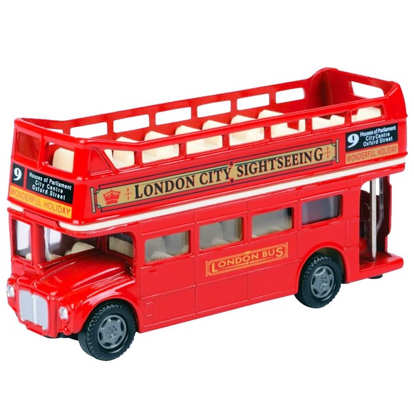 FPAEHRY Bus Toy Double Decker Bus, Alloy Diecast Pull Back
