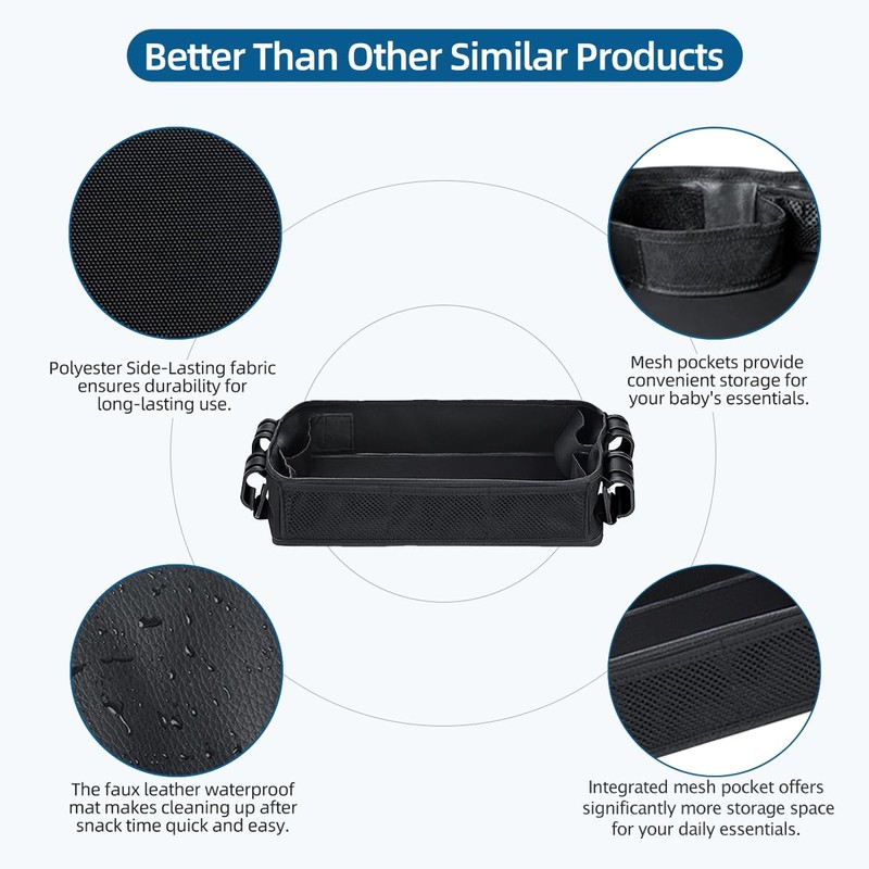 Stroller Snack Tray Compatible with Wonderfold Wagon - Upgraded with