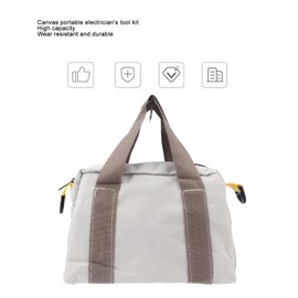 Wide Mouth Tool Bag with Large Capacity, Wear Resistant, Portable and Universal for Electricians, Plumbers, Mechanics (16in)