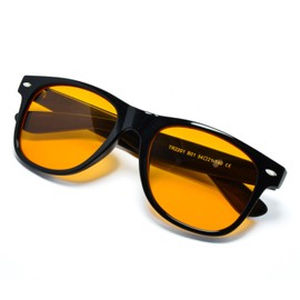 Torranband Blue Light Blocking Glasses for Women Men Computer Gaming Glasses Professional Screen Filter Anti Glare Fatigue Eyestrain Vintage Square Eyewear Orange Amber Glasses Black Frame