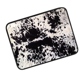 AFYEWKC Car Center Console Cover, Universal Soft Large Neoprene Auto Armrest Seat Box Cover, Funny Car Decor Accessories Fit for Most Cars, Vehicles, SUVs Black White Cowhide